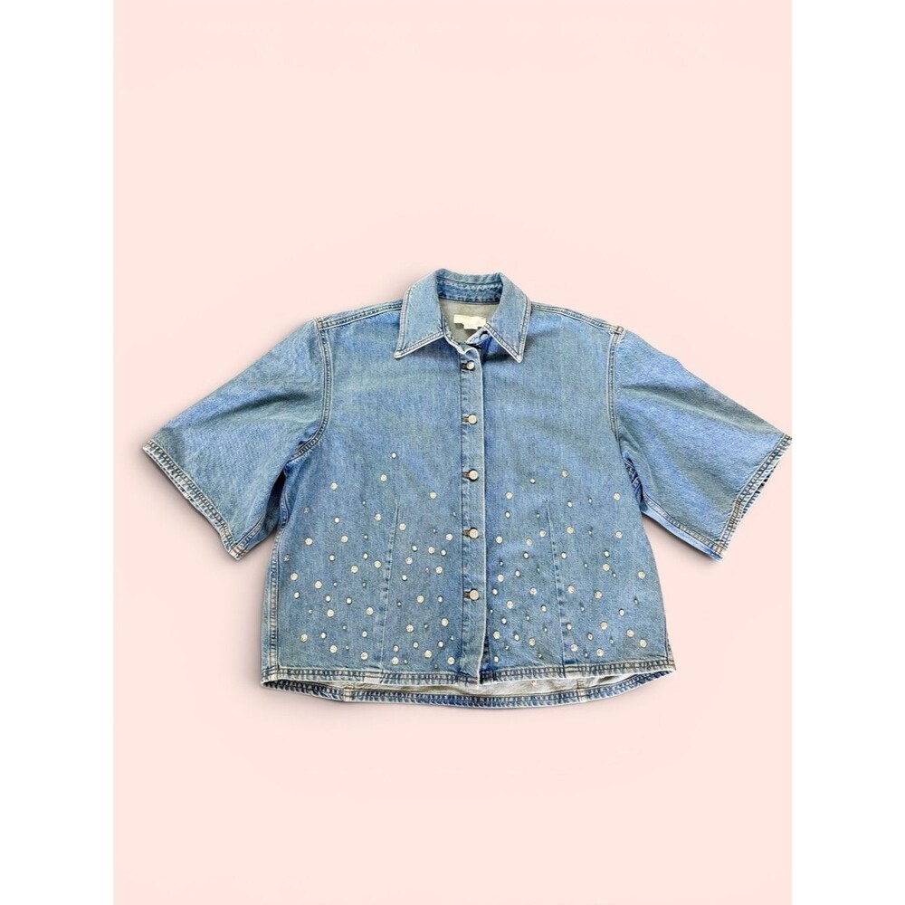 COS Relaxed Embellished Denim Shirt Size 6 Excellent condition